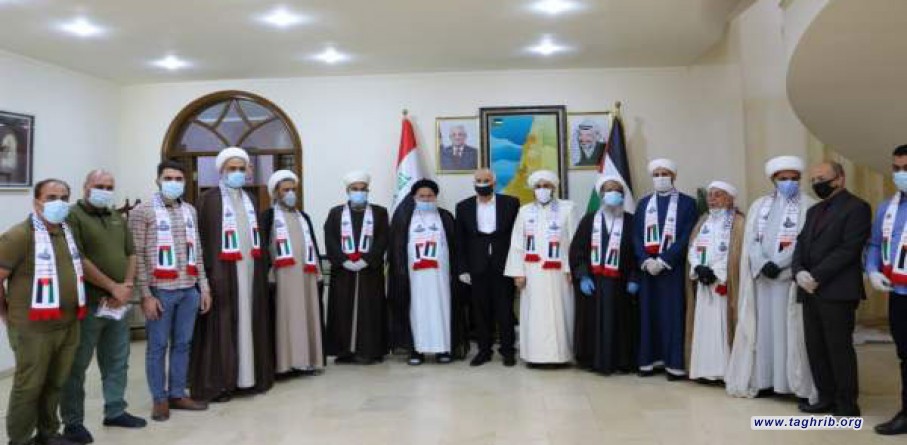 بجهود مجمع التقريب الإسلامي في العراق .. وفد علمائي يزور سفارة فلسطين تضامنا مع الشعب الفلسطيني واستنكارا لمحاولات الكيان الغاصب ضم اراض جديدة