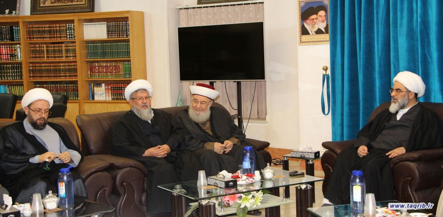 لقاء وفدا من تجمع العلماء المسلمين في لبنان مع آية الله الشيخ محمد جواد فاضل اللنكراني في قم المقدسة