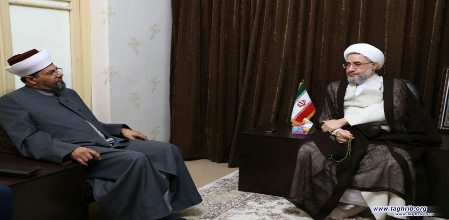 اية الله الاراكي يستقبل رئيس مجلس مفتي اهل السنة في محافظة الانبار العراقية